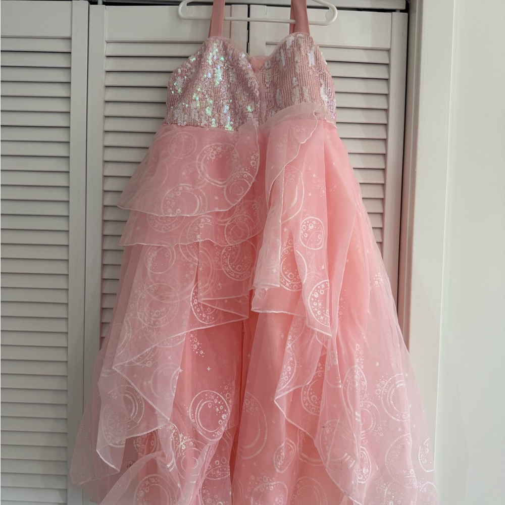 Glinda “Wicked” Costume- Pink Sparkle Tiered Dress